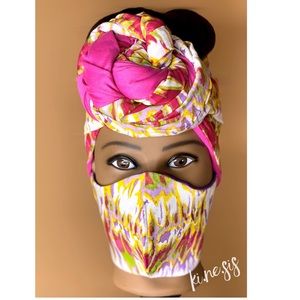 Watercolors Mask and Xtra Long Headtie Set